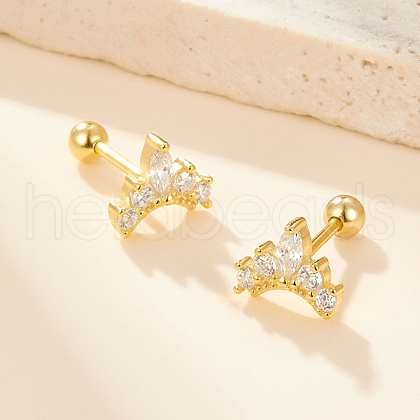 Vintage Crown Cubic Zirconia Stud Earrings YB5527-1-1