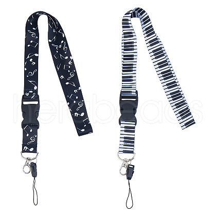  2Pcs 2 Colors Adjustable Mobile Phone Lanyard AJEW-NB0005-91-1