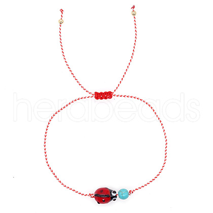 Fashionable Spring Collection Turquoise Ladybug Bracelet with Greek Matisse Theme VP5745-1