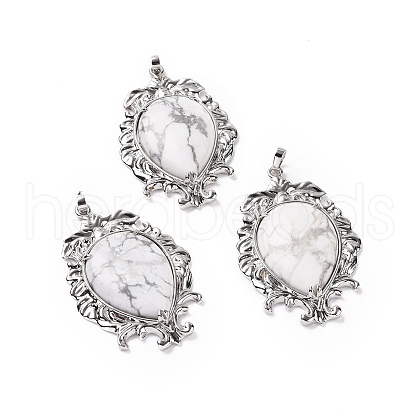 Natural Howlite Big Pendants G-P496-01P-22-1