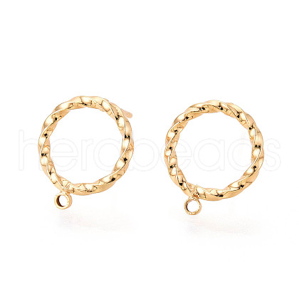 Brass Stud Earring Findings MAK-T011-13G-1-1