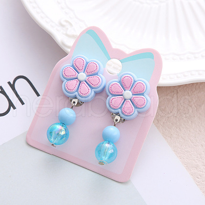 Alloy Plastic Clip-on Earrings for Kid WG21FF0-08-1