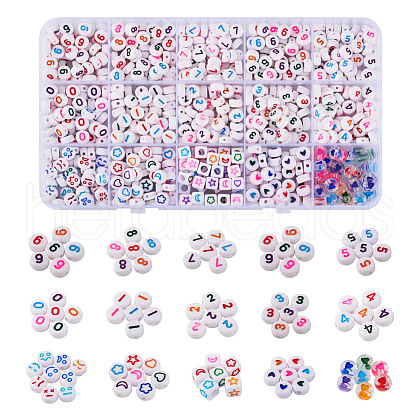  15 Styles Opaque Acrylic Beads MACR-TA0001-64-1