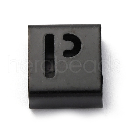 Ion Plating(IP) 304 Stainless Steel Square Slide Charms STAS-L132-24P-B-1