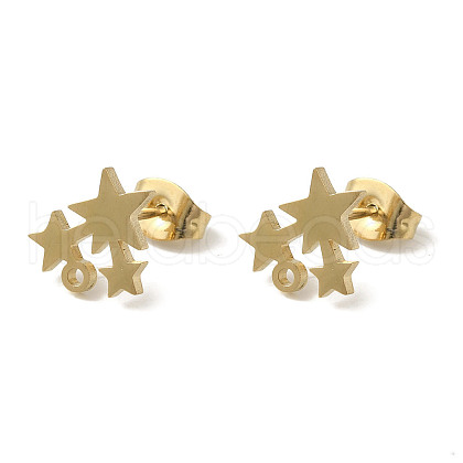 Ion Plating(IP) 304 Stainless Steel Stud Earring Findings STAS-I206-69G-1