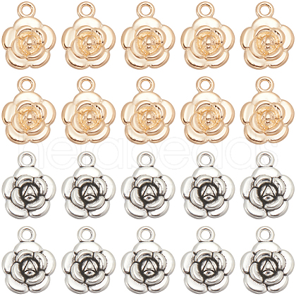 SUNNYCLUE 60Pcs 2 Colors Tibetan Style Alloy Pendants FIND-SC0010-55-1