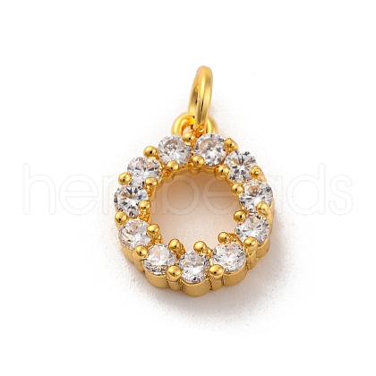 Brass Micro Pave Cubic Zirconia Charms KK-U033-08G-1
