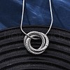 304 Stainless Steel Triple Circles Pendant Necklaces for Women NJEW-Z044-14P-2