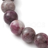 8mm Round Natural Plum Blossom Tourmaline Beaded Stretch Bracelets for Women Men BJEW-JB10468-3