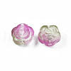 Two Tone Spray Painted Transparent Acrylic Beads ACRP-S679-39-4