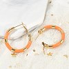 PVD Vacuum Plating 201 Stainless Steel Enamel Hoop Earrings for Women EJEW-B016-33H-3
