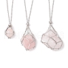 3Pcs 3 Styles 304 Stainless Steel Cuboid Link Chain Macrame Pouch Empty Stone Holder Necklace Making NJEW-JN05197-4