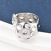 Snake Shape Hammered Iron Cuff Bangle & Ring SJEW-G085-01P-3