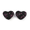 Heart Shaped Polymer Clay Rhinestone Beads CLAY-NH0002-01C-1