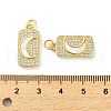 Brass Micro Pave Cubic Clear Zirconia Pendants KK-K365-26G-3