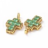 Brass Micro Pave Clear Cubic Zirconia Pendants ZIRC-F135-24G-03A-3