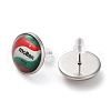 Sport Balls Glass & 304 Stainless Steel Stud Earrings for Women EJEW-H005-01P-08-2