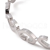 Tarnish Resistant 304 Stainless Steel Bangles with Safety Chains BJEW-F464-18P-2