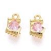 Brass Micro Pave Cubic Zirconia Charms KK-N263-96C-G-1