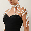 Plastic Imitation Pearl Round Beaded Multilayer Bridal Shoulder Chains WG39BFF-02-2