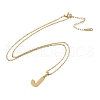 Ion Plating(IP) Initial Letter 304 Stainless Steel Pendant Necklaces NJEW-M199-01G-J-3