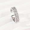 Brass Micro Pave Cubic Zirconia Cuff Rings for Women RJEW-F182-04P-1