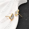 12 Pairs 304 Stainless Steel Rhinestone Stud Earrings EJEW-B135-01G-01-2