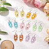 Iron Transparent Resin Cat Shape Dangle Earrings EJEW-JE06379-1