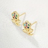 Chic and Elegant Flower Stainless Steel Cubic Zirconia Stud Earrings HS7068-5