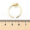 Ocean Theme Brass Micro Pave Cubic Zirconia Cuff Rings for Women RJEW-F184-17D-G-5