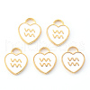Light Gold Plated Alloy Enamel Pendants ENAM-R136-30-10-1