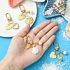 Heart & Shell Shape Alloy & ABS Plastic Imitation Pearl Pendant Decoration HJEW-YW00027-01-5