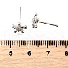Brass Micro Pave Clear Cubic Zirconia Stud Earrings EJEW-M103-06P-5