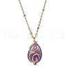 Natural Mixed Gemstone with Brass Pendants Necklaces NJEW-JN04679-3