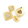 Brass Pave Clear Cubic Zirconia Dangle Stud Earrings EJEW-M258-28G-2