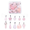 Heart Gemstone Pendants G-TA0001-19-10