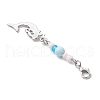 Ocean Theme Alloy Charm & Glass Beads Pendant Decorations HJEW-JM03157-05-4