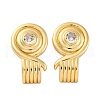 Rack Plating Brass Micro Pave Clear Cubic Zirconia Stud Earrings for Women EJEW-C125-27B-G-4