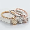 3Pcs Alloy Rhinestone Charm Bracelets WGE2207-01-1