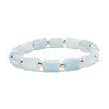 Natural Aquamarine Column Beaded Stretch Bracelet BJEW-JB08596-05-1