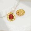 Fashionable Classic Cat Eye Stone Flower Stud Earrings UV0431-2-2