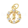 925 Sterling Silver Micro Pave Clear Cubic Zirconia Star Ring Charms STER-S011-05G-1