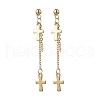 Brass Chains Long Dangle Stud Earrings for Women EJEW-JE06223-2