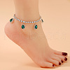 Alloy Crystal Rhinestone Anklets with Charms WG690B2-58-1