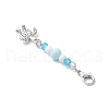 7Pcs Ocean Theme Alloy Charm & Glass Beads Pendant Decorations HJEW-JM03156-6