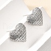 Heart Brass Micro Pave Cubic Zirconia Stud Earrings & Pendant Necklaces Sets SJEW-Z002-05P-3