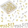 Olycraft 120Pcs 2 Colors Rose Flower Alloy Cabochons MRMJ-OC0002-93-1