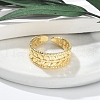 Rack Plating Brass Open Cuff Finger Rings for Women RJEW-M028-75G-2