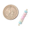 Macaron Color Dyed Natural Freshwater Shell Rondelle Beaded Links PALLOY-JF03705-01-2