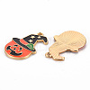 Eco-Friendly Alloy Enamel Pendants X-ENAM-T011-53-NR-3